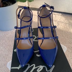 Banana Republic patent leather strappy ankle strap heels